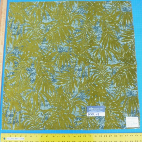 P1020454 1 Berkbox49 Scalamandre Square Palmero Chenille Green Chatreuse & Blue Palm Foliage MSRP USD 200+/yard