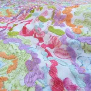 P1020564 1 Berkbox50 Scalamandre Square Tropical Reef Colorfulness Embroidery Cotton 2.4yd MSRP USD 600+/yard