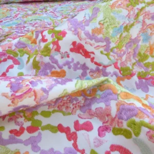 P1020565 1 Berkbox50 Scalamandre Square Tropical Reef Colorfulness Embroidery Cotton 2.4yd MSRP USD 600+/yard