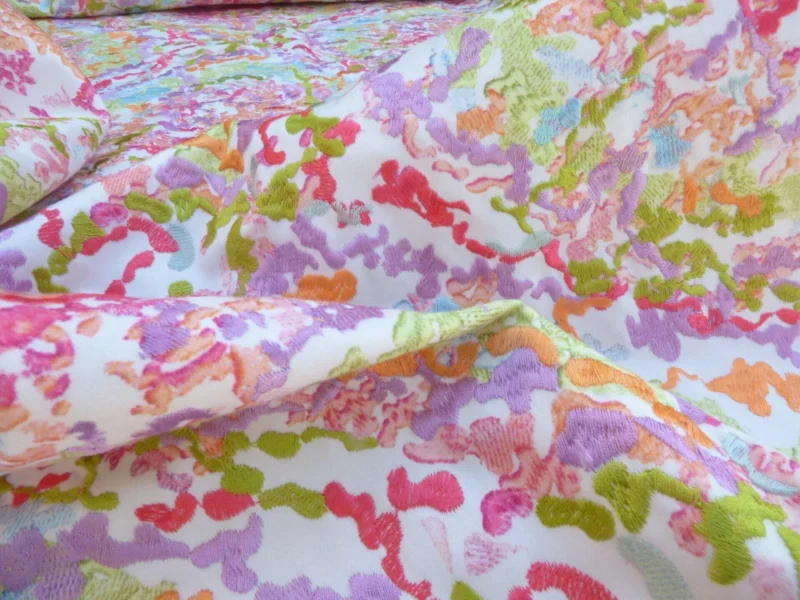 P1020565 1 Berkbox50 Scalamandre Square Tropical Reef Colorfulness Embroidery Cotton 2.4yd MSRP USD 600+/yard