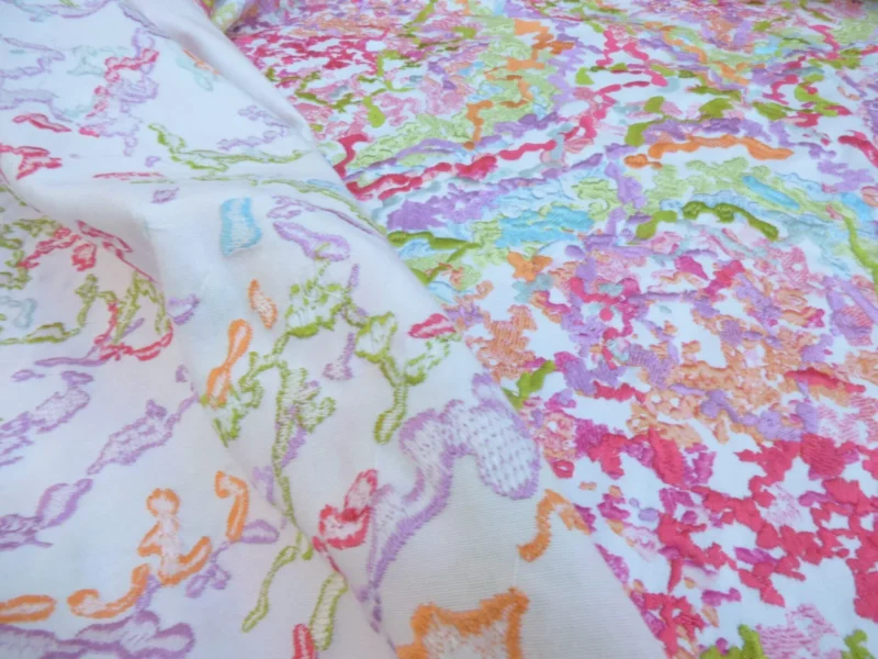 P1020566 1 Berkbox50 Scalamandre Square Tropical Reef Colorfulness Embroidery Cotton 2.4yd MSRP USD 600+/yard