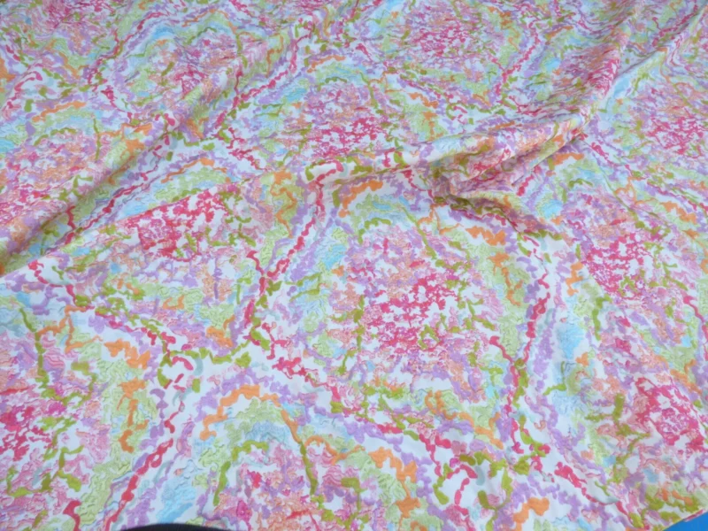 P1020567 1 Berkbox50 Scalamandre Square Tropical Reef Colorfulness Embroidery Cotton 2.4yd MSRP USD 600+/yard