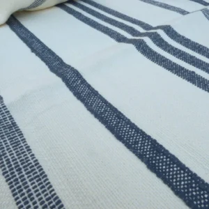 5 Berkbox50 Scalamandre Lelievre Square Marina Stripe White Dark Blue Jacquard Woven MSRP USD 428/yard