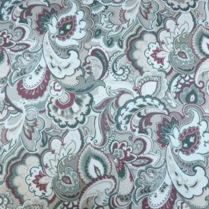 P1020622 0.86y Lee Jofa San Pietro "mineral" Blue Paisley Red Gold