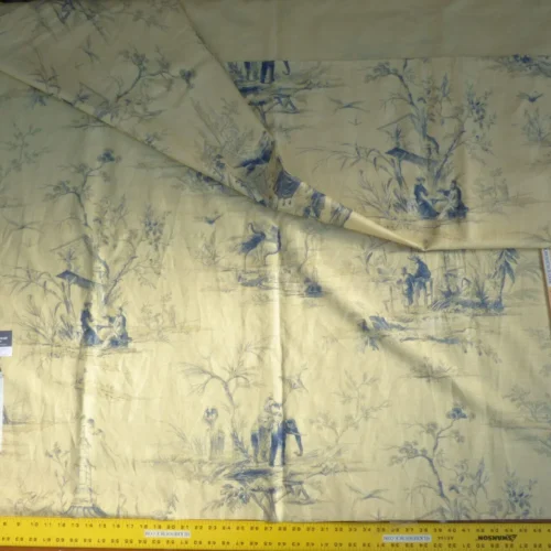 P1020658 16 Berkbox50 Scalamandre Square 2.4yd Voyage En Chine Bleu Chinoiserie Asian Garden Elephant MSRP USD 388/Yard