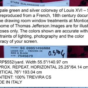 P1100325.jpg 1.4Y Scalamandre LOUIS XVI - TREVIRA CS RED & BLACK  Damask Historic Monticello MSRP0