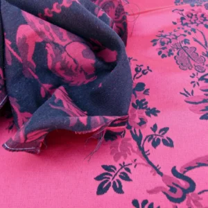 P1100331.jpg 1.4Y Scalamandre LOUIS XVI - TREVIRA CS RED & BLACK  Damask Historic Monticello MSRP0