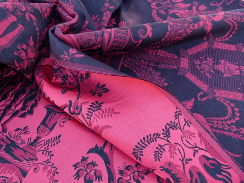 P1100333.jpg 1.4Y Scalamandre LOUIS XVI - TREVIRA CS RED & BLACK  Damask Historic Monticello MSRP0