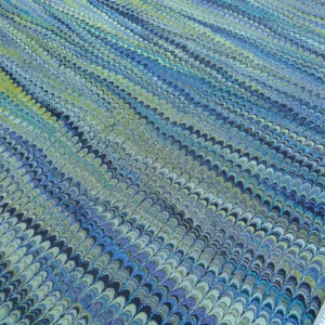 P1100446.jpg Scalamandre Ebru Silk Weave Peacock Marbled Paper Silk Jacquard Texture Blue Black Olive Green MSRP USD 424