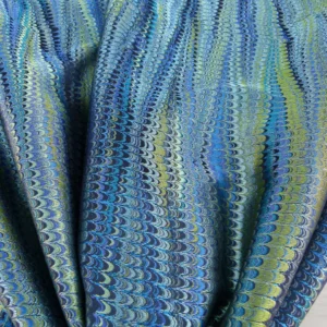 P1100452.jpg Scalamandre Ebru Silk Weave Peacock Marbled Paper Silk Jacquard Texture Blue Black Olive Green MSRP USD 424