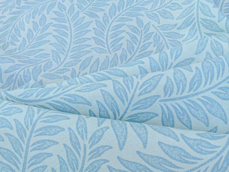 P1100460 Scalamandre Patrick Blue On White Botanical Foliage Cotton Linen Made in US MSRP USD 124