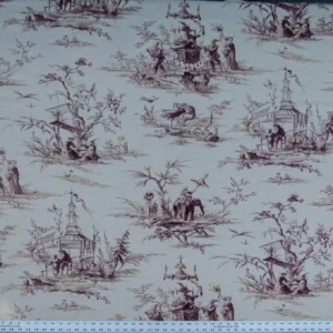 P1100480.jpg Scalamandre Voyage En Chine Print Mauve Chinoiserie Asian Garden Elephant Brown Beige MSRP USD 388