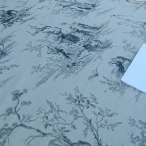 P1100619.jpg Scalamandre Voyage En Chine Print Black Chinoiserie Asian Garden Elephant MSRP USD 388/yd