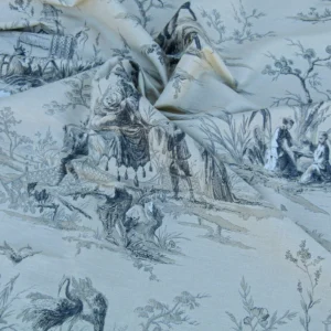 P1100625.jpg Scalamandre Voyage En Chine Print Black Chinoiserie Asian Garden Elephant MSRP USD 388/yd