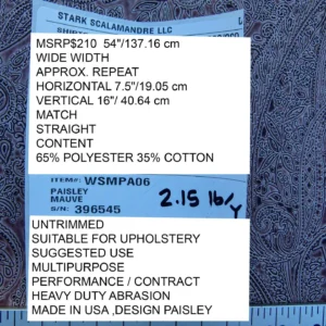 P1100642.jpg 1.4Y Scalamandre Paisley Mauve MSRP USD 210