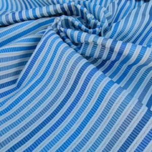 P1100675.jpg Scalamandre Clyfford Stripe Ivory/blue White Small Scale Silk Stripe MSRP USD 542