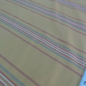 P1100757.jpg Scalamandre Bon Chance Multi Silk Taffeta Stripe With Sophisticated Colors Yellow Gold Red Turquoise Blue MSRP USD 132