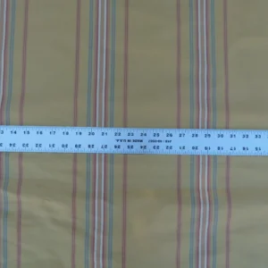 P1100760.jpg Scalamandre Bon Chance Multi Silk Taffeta Stripe With Sophisticated Colors Yellow Gold Red Turquoise Blue MSRP USD 132