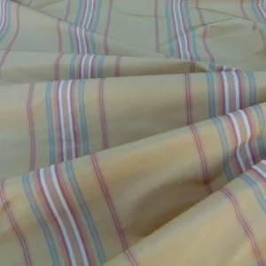 P1100763.jpg Scalamandre Bon Chance Multi Silk Taffeta Stripe With Sophisticated Colors Yellow Gold Red Turquoise Blue MSRP USD 132