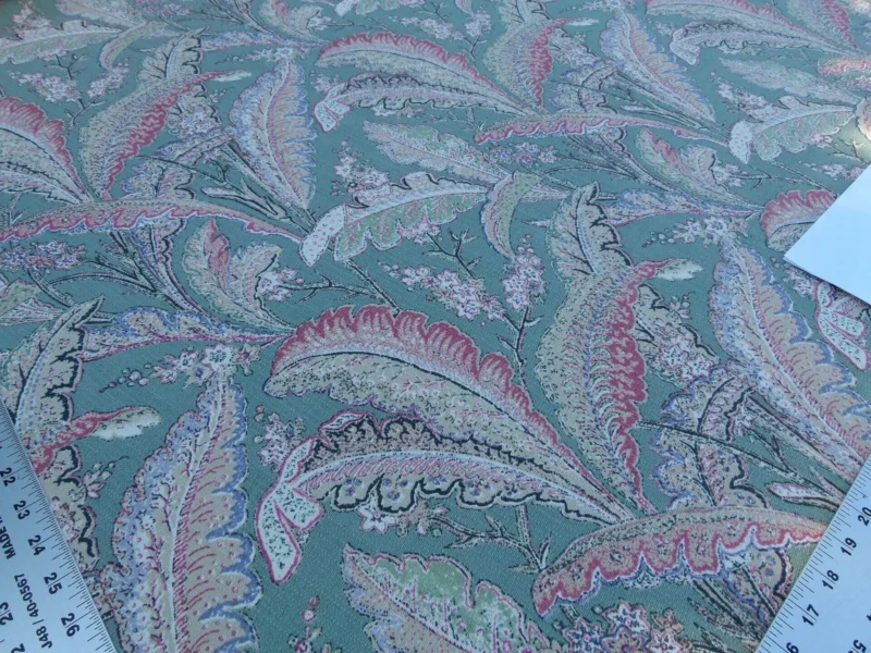 P1100803.jpg Scalamandre Palmette Green Hand Screen Printed  MSRP USD 250