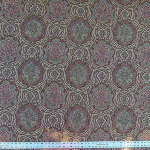 P1100830.jpg Scalamandre Konar Burgundy Intricate Tamil Decorative Medallion In Red Pink  MSRP USD 324