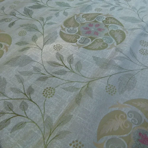 S Harris "tobago" Silk Lampas Light Antique Gold With Green Art Deco MSRP USD 188+/Y