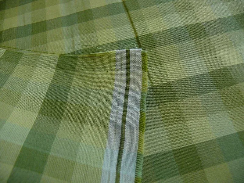 donghia2 Smart! By Yard Donghia Apple Green Plaid Check Cotton& Viscose Mid-Century MSRP USD 180/yard