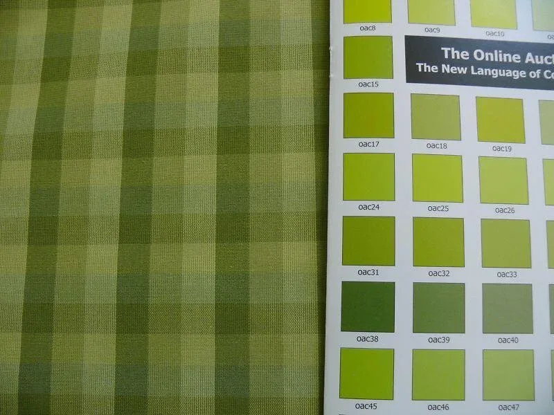 donghia3 Smart! By Yard Donghia Apple Green Plaid Check Cotton& Viscose Mid-Century MSRP USD 180/yard