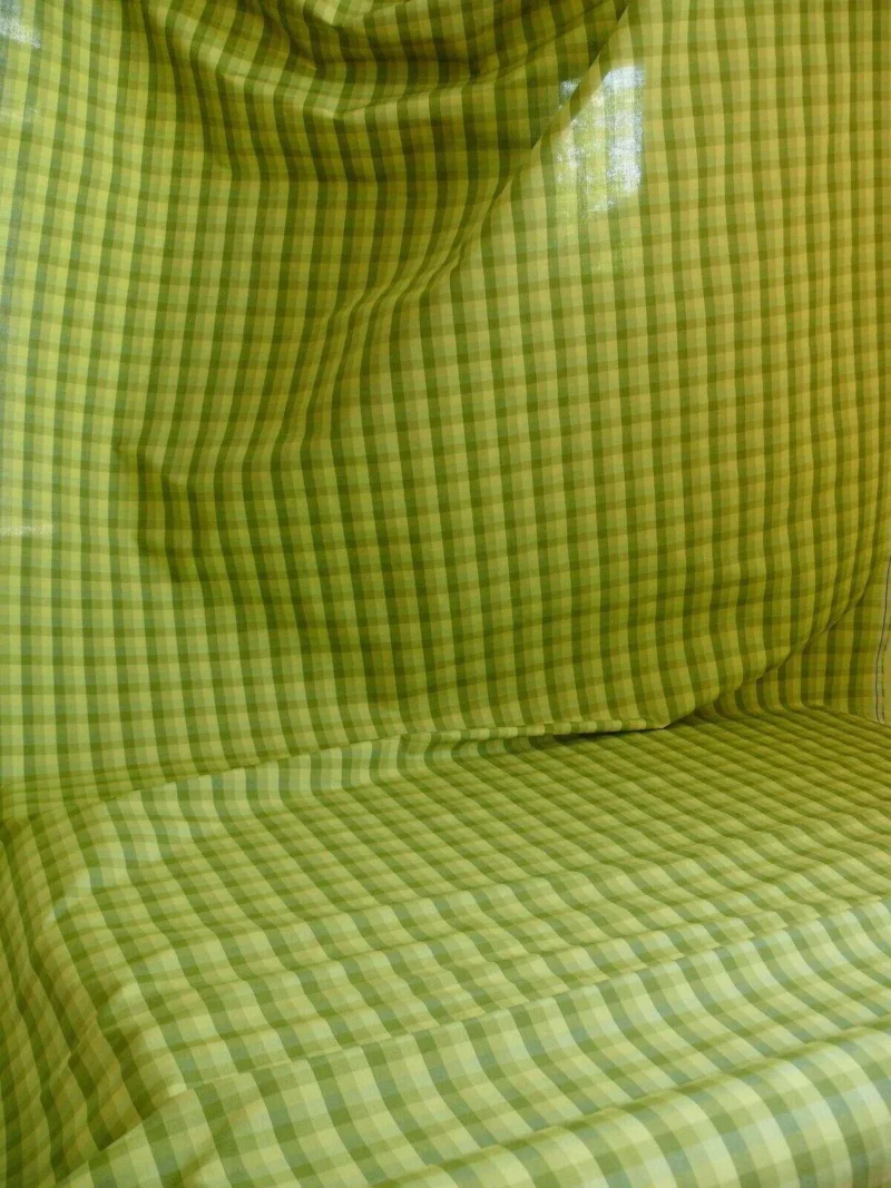 donghia4 Smart! By Yard Donghia Apple Green Plaid Check Cotton& Viscose Mid-Century MSRP USD 180/yard
