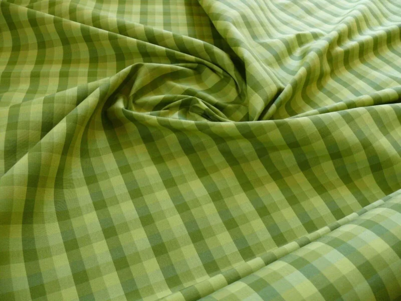 donghia5 Smart! By Yard Donghia Apple Green Plaid Check Cotton& Viscose Mid-Century MSRP USD 180/yard