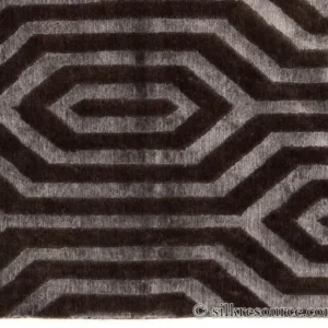 FRIBOURG20Dim20Grey.jpg Stark Fribourg Dim Grey 2'11" X5' New Oriental Tibetan Rug Lattice Maze Silk Wool MSRP USD 1560