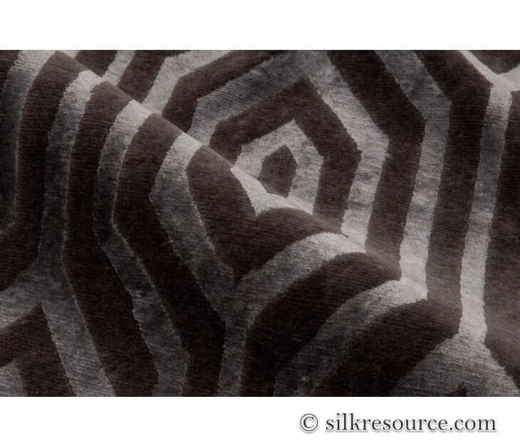 FRIBOURG20Dim20Grey203.jpg Stark Fribourg Dim Grey 2'11" X5' New Oriental Tibetan Rug Lattice Maze Silk Wool MSRP USD 1560