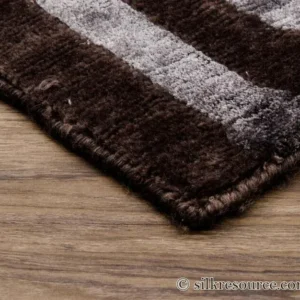FRIBOURG20Dim20grey204.jpg Stark Fribourg Dim Grey 2'11" X5' New Oriental Tibetan Rug Lattice Maze Silk Wool MSRP USD 1560