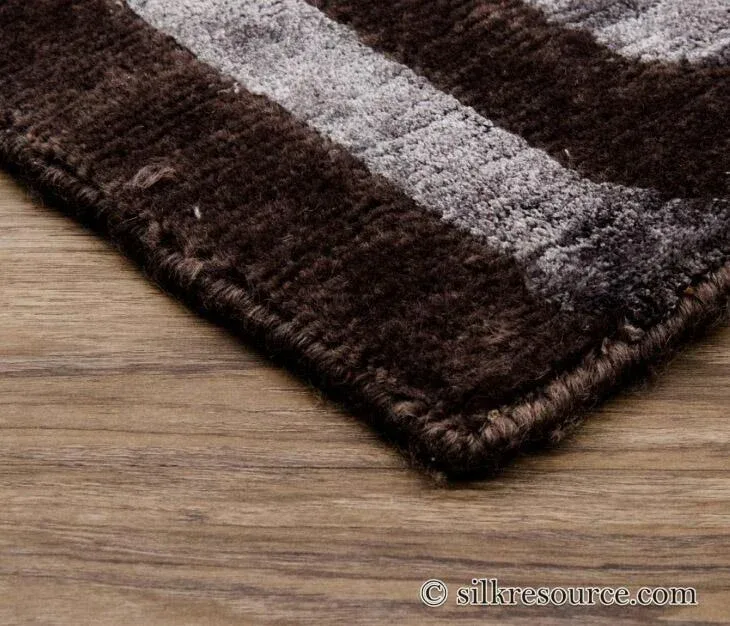 FRIBOURG20Dim20grey204.jpg Stark Fribourg Dim Grey 2'11" X5' New Oriental Tibetan Rug Lattice Maze Silk Wool MSRP USD 1560