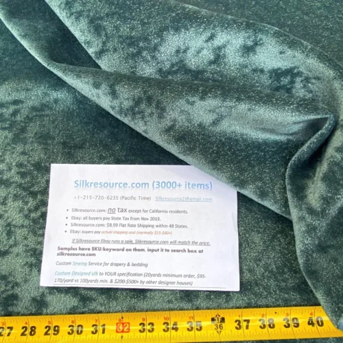 Mohair & Silk Velvet Seaweed Texture In Deep Seagreen Blue! Heavy Duty MSRP USD 1000+/Y