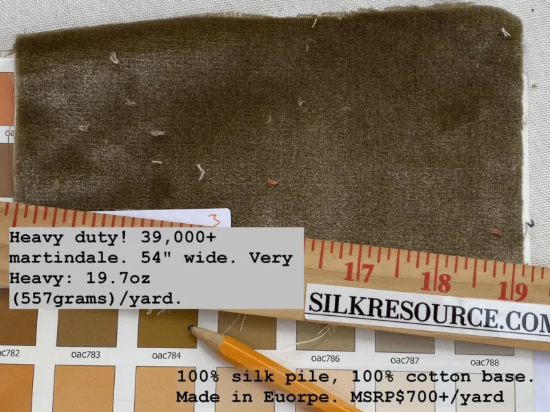 IMG_0674 King's Silk Velvet Taupe Radiance Highest Quality Heavy 39,000+ martindale MSRP USD 728/Yard
