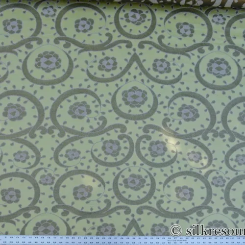 P1100462.jpg Scalamandre Suleyman Iznik Turkish Celery Green Yellow Silk Lampas MSRP USD 400/yard