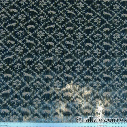 P1100781.jpg Scalamandre Santini Green Blue Silk Velvet Lion Animal Leopard Forest MSRP USD 882/y