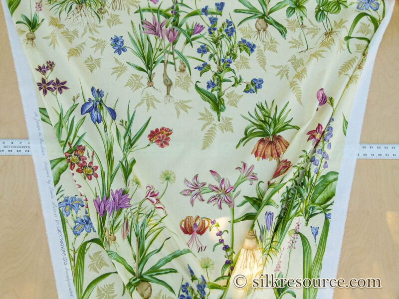 Scalamandre Le Jardin Du Bonheur Yellow Realistic Botanical Drawing And Painting. MSRP USD 612/y