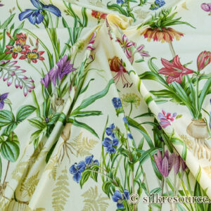 Scalamandre Le Jardin Du Bonheur Yellow Realistic Botanical Drawing And Painting. MSRP USD 612/y