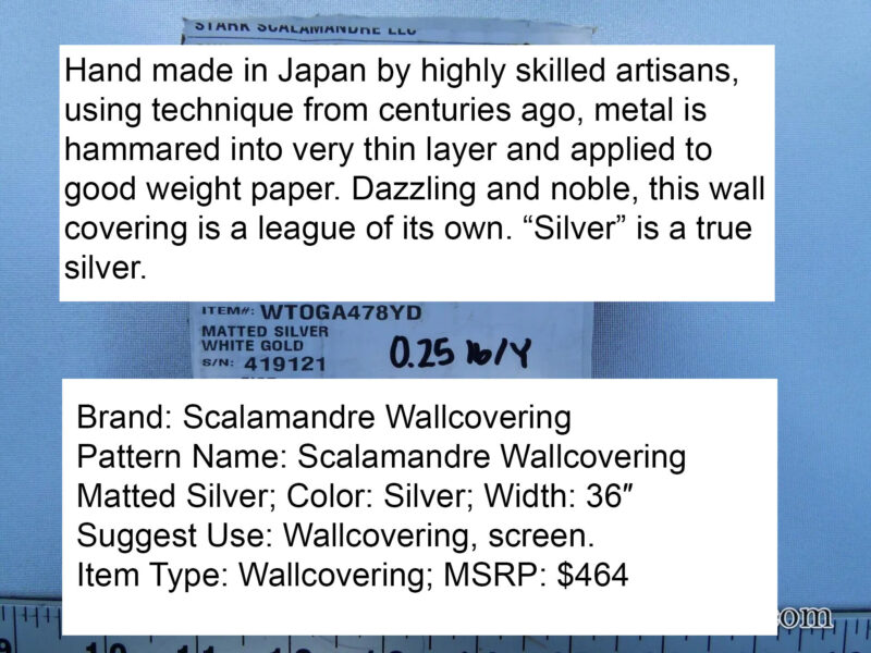 P1110175 Scalamandre Matted Silver White Gold Wallpaper From Japan Handmade MSRP USD 464/yard