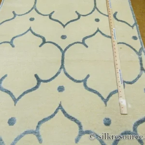P1110331 Stark Fort Valley Antique White 3x5' Hand-knotted Wool Rug Blue Antique White Modern Medallion MSRP USD 741