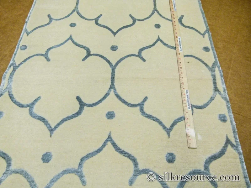 P1110331 Stark Fort Valley Antique White 3x5' Hand-knotted Wool Rug Blue Antique White Modern Medallion MSRP USD 741
