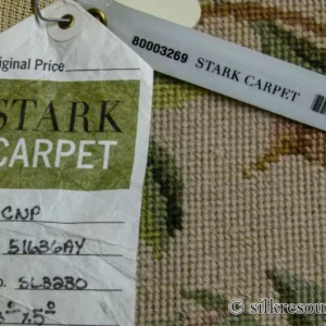 P1110394 Stark Bell Gardens Tan 8' X 5' Flower Birds Butterfly Garland 100% Wool Rug Pink Green Yellow MSRP USD 1300