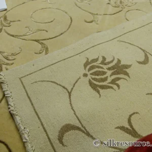 P1110413.jpg Stark Endicott Silver 5x8' Silk Wool Hand-knotted Rug Medallion Damask MSRP USD 4550