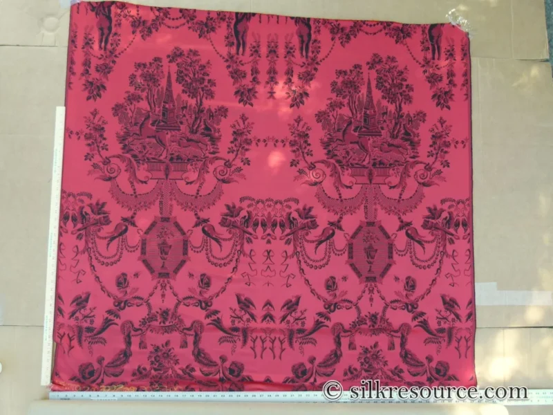 P1110801edit 1.4Y Scalamandre LOUIS XVI - TREVIRA CS RED & BLACK  Damask Historic Monticello MSRP0