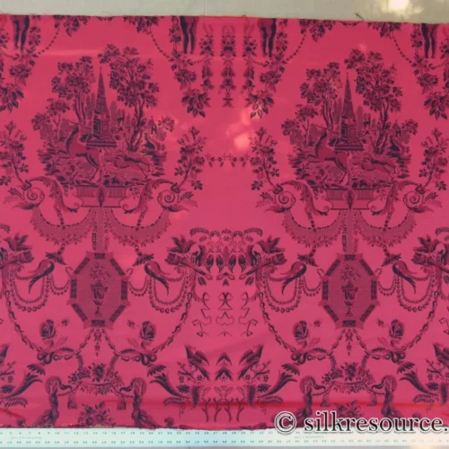 P1110807 1.25y Scalamandre Louis XVI - Trevira Cs Red & Black  Damask Historic Monticello MSRP USD 575