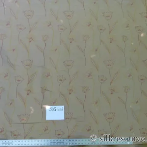 P1110818 100% Silk Lampas Tulip "Gold" Antique Gold Mod Picasso Modern Abstract Flora Thick MSRP USD 300+/Y