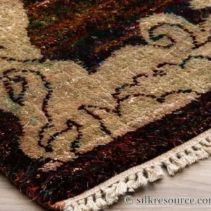 CIUDAD MADERO Olive Greeb Rug No 100645A08 Stark Ciudad Madero Olive Green Silk Rug Hand Knotted Classic Medallion Damask 8x10' MSRP USD16200