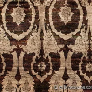 CIUDAD MADERO Olive Greeb Rug No 100645A08 B Stark Ciudad Madero Olive Green Silk Rug Hand Knotted Classic Medallion Damask 8x10' MSRP USD16200